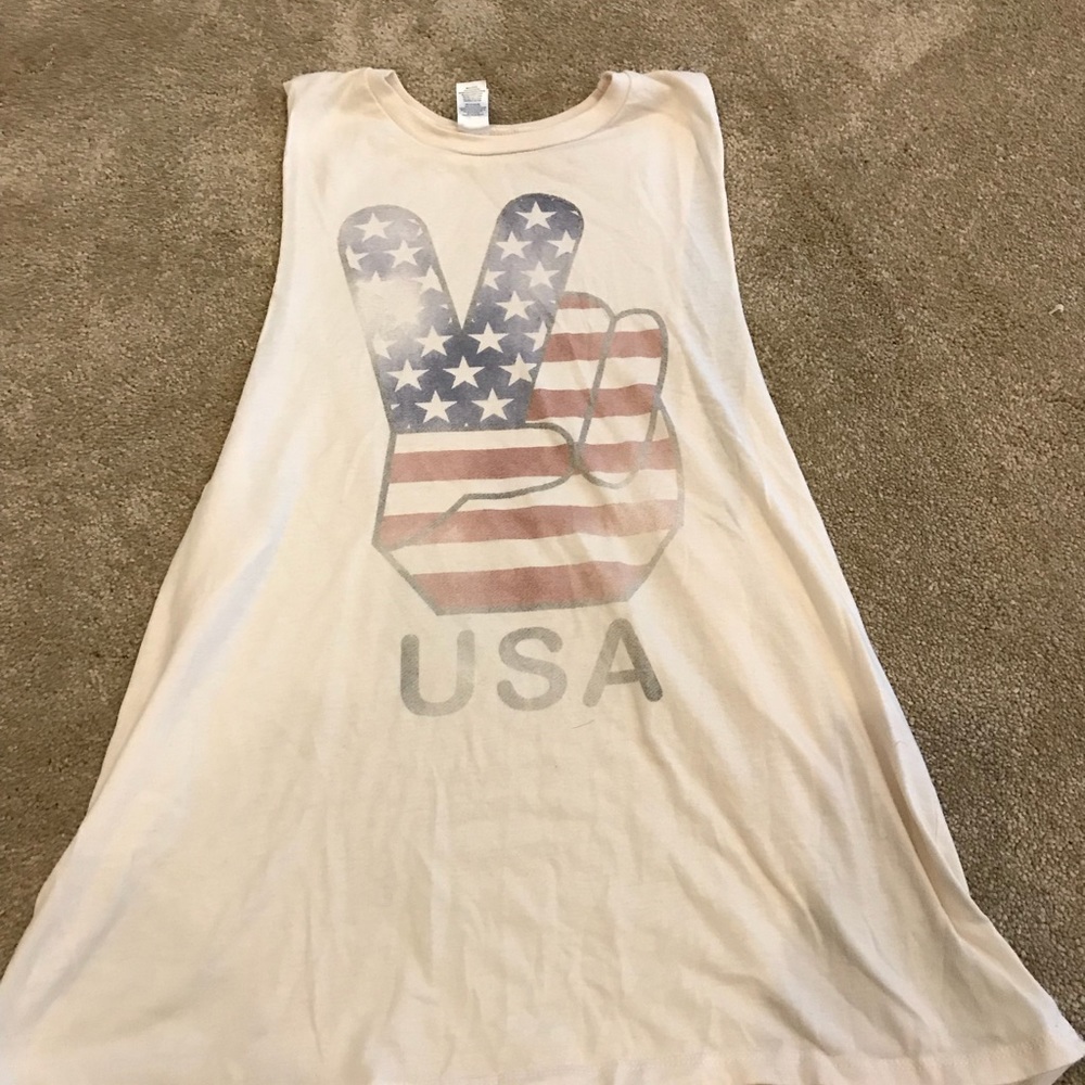 USA Peace Sign Muscle Tank Medium